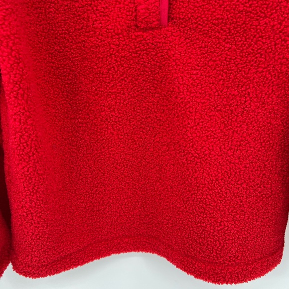LOFT Sherpa snap collar red pullover - Picture 6 of 11